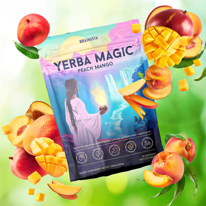 Yerba Magic | Yerba Mate Instant Tea Powder | Peach Mango Flavor | 30 Servings