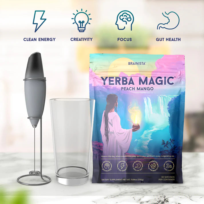 Yerba Magic | Yerba Mate Instant Tea Powder | Peach Mango Flavor | 30 Servings