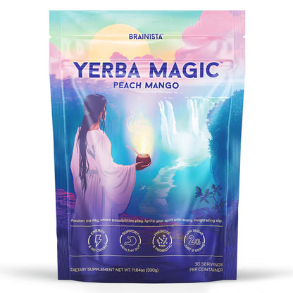 Yerba Magic | Yerba Mate Instant Tea Powder | Peach Mango Flavor | 30 Servings